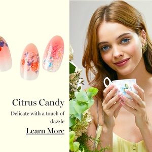 NIB LoveShackFancy x imPRESS Limited Edition Medium Almond Press-On Nails